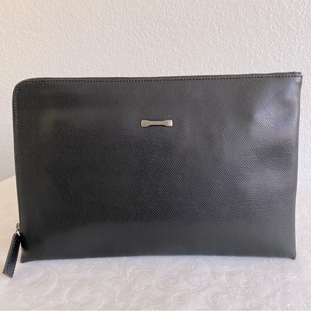Salvatore Ferragamore black leather laptop document case